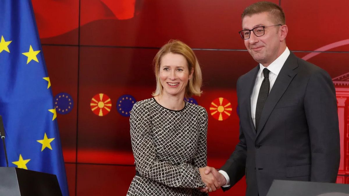 EU-Außenbeauftragte Kallas: "Nordmazedonien gehört zur EU"