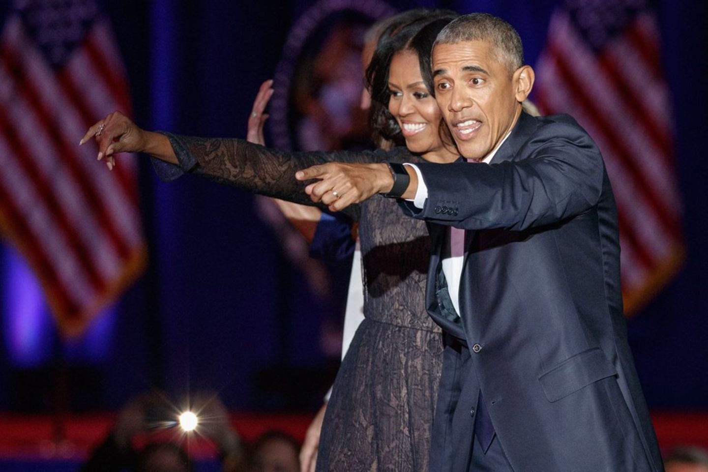 Barack und Michelle Obama auf einer Wahlkampfveranstaltung.