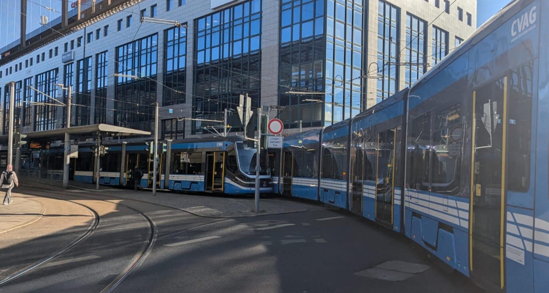 Straßenbahnen in Chemnitzer Innenstadt kollidiert