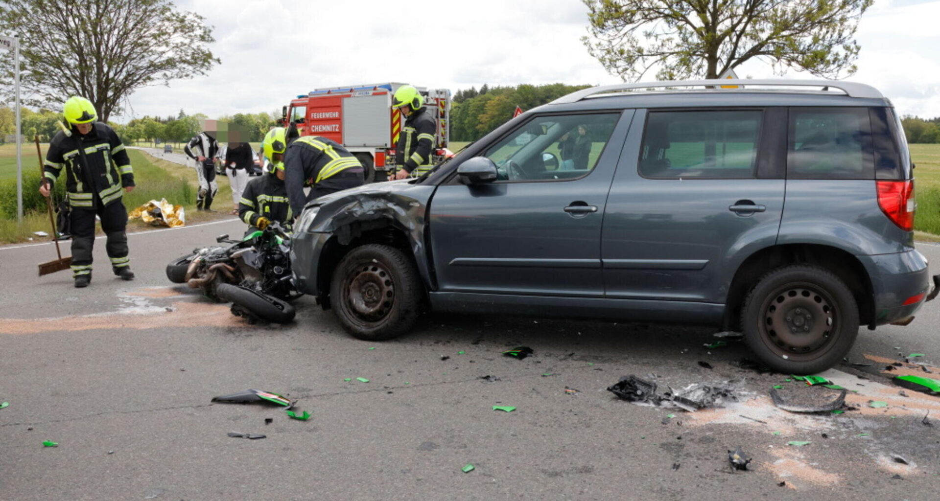 21-jähriger Motorradfahrer bei Unfall in Chemnitz schwer verletzt