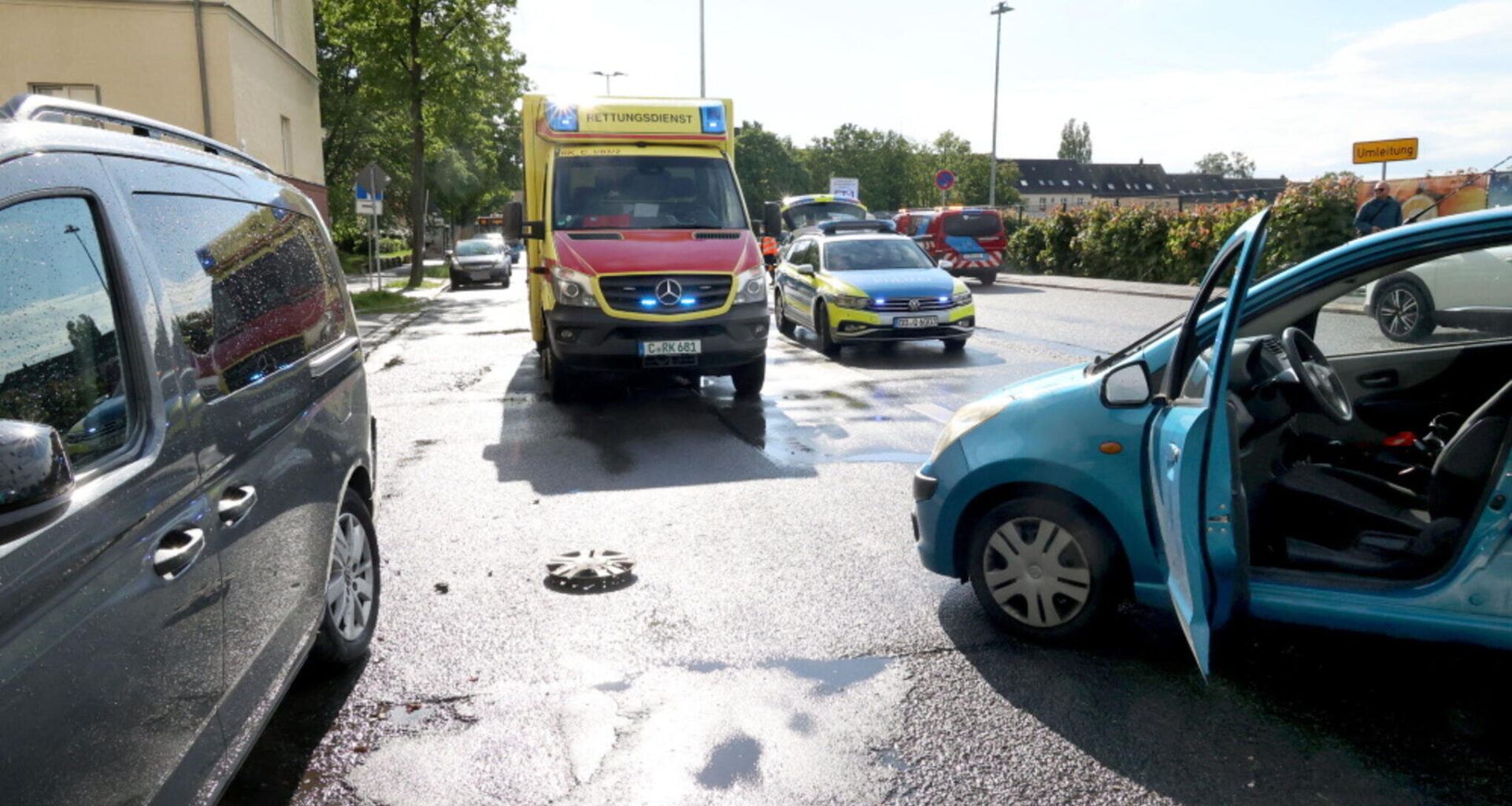 Unfall in Chemnitz: Carl-von-Ossietzky-Straße zeitweise gesperrt
