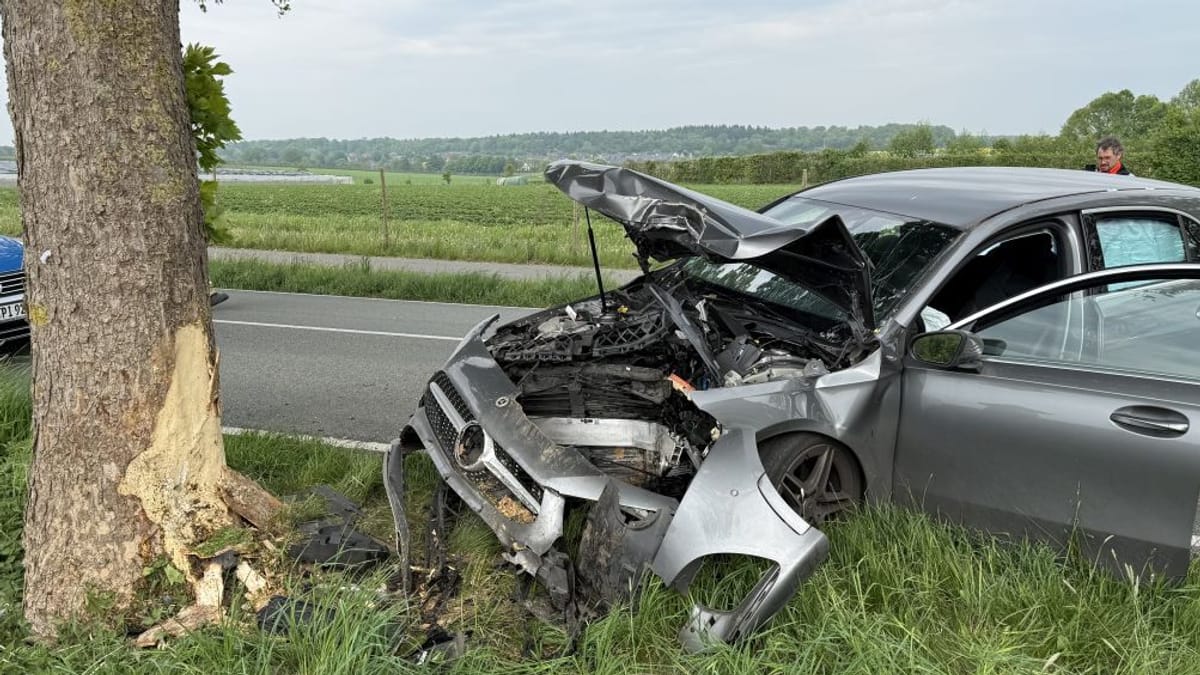 Stade vor Hamburg: Mercedes kracht gegen Alleebaum: Mann verletzt