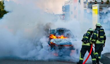 Unbekannte zünden Fahrzeuge an Autohaus an