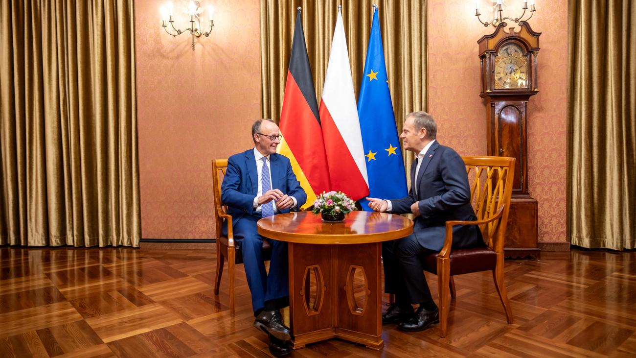 Antrittsbesuch in Polen: Donald Tusk warnt Merz vor verstärkten Grenzkontrollen