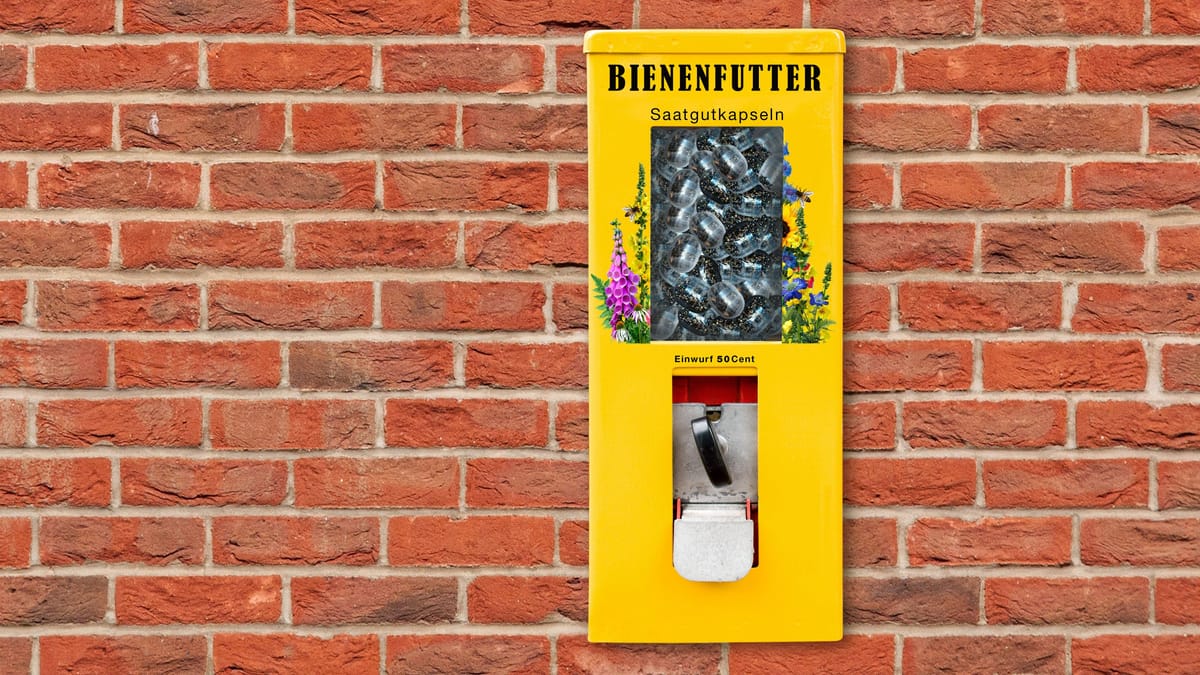 Kaugummiautomat bietet Futter für Wildbienen in Essen an