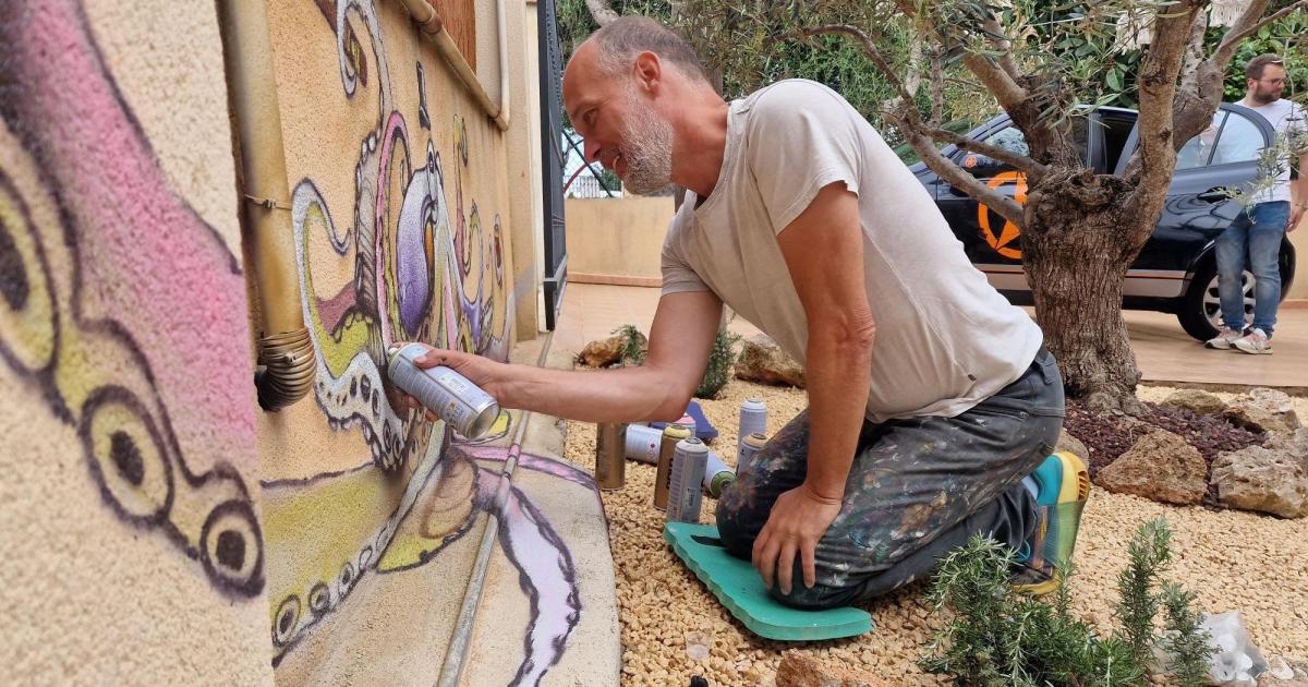 Der Graffiti-Künstler Marcus Dörr aus Offenbach hat sich auf Mallorca erfolgreich ein zweites Standbein geschaffen