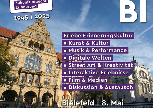 Mit diesen Postkarten wirbt die Stadt Bielefeld für ihre Tage der Erinnerung und ihr Erinnerungskaleidoskop vom 8. bis 24. Mai. - © Stadt Bielefeld