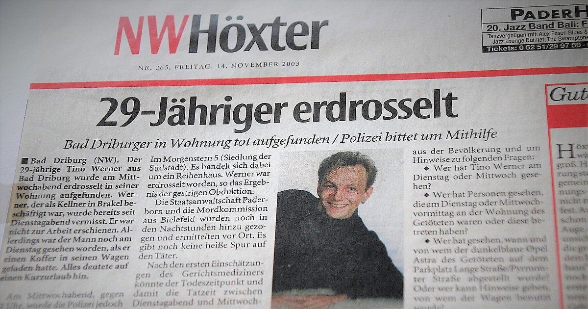 Durchbruch im Mordfall Tino Werner aus Bad Driburg: Verhaftung mehr als 20 Jahre nach der Tat - nw.de