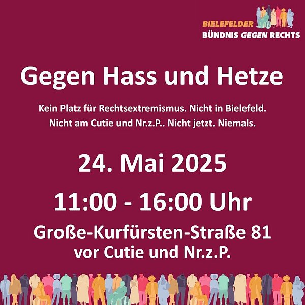 Das Bündnis gegen Rechts wirbt mit diesem Aufruf für die Mahnwache am Samstag. - © Bündnis gegen Rechts