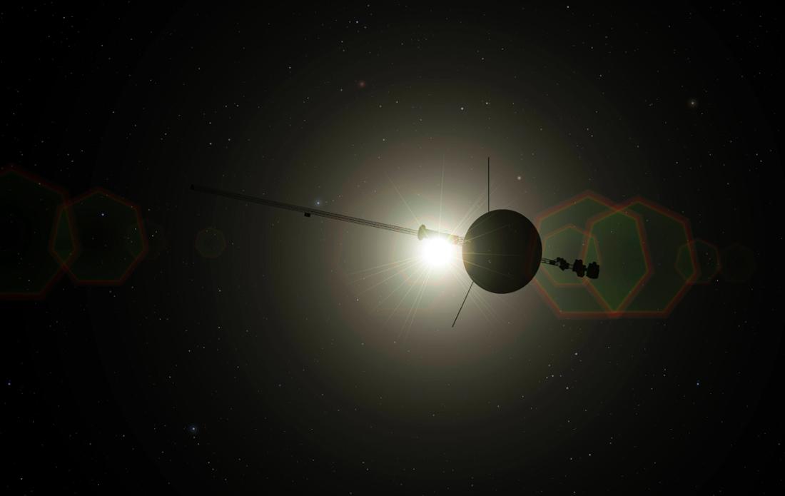 Illustration: Eine „Voyager“-Raumsonde der US-Raumfahrtorganisation Nasa im Weltraum.