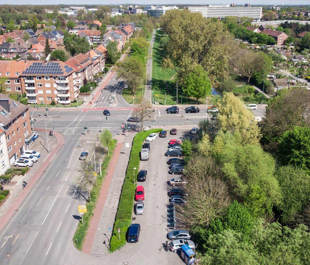 Regenwasserpumpwerk an der Kanalstraße - Antenne Münster