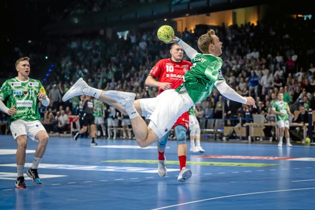 Flug, Wurf, Sieg: Welthandballer Mathias Gidsel war mit 15 Toren wieder der überragende Spieler.