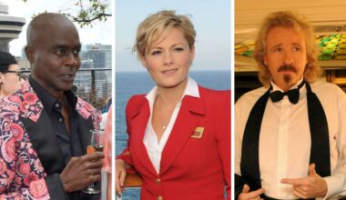 Ex-GNTM-Juror Bruce Darnell (l.), Schlagerstar Helene Fischer (m.) und Showmaster Thomas Gottschalk (r.)