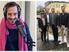 Johann Struck moderiert den Aiblinger Podcast (linkes Bild). Voller Vorfreude blicken (von links) Teresa Jancso vom Stadtmarketing. Kurdirektor Thomas Jahn, Bürgermeister Stephan Schlier, Moderator Johann Struck und Kathrin Müller, Leitung Marketing und Veranstaltungen bei der Aib-Kur, auf die ersten Folgen.