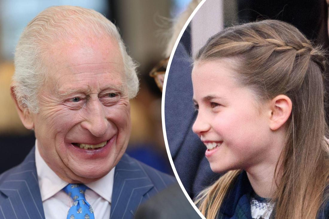 Links König Charles beim Besuch der Nationalgalerie in London im Mai 2025, rechts Prinzessin Charlotte bei der Militärparade anlässlich des VE-Days.