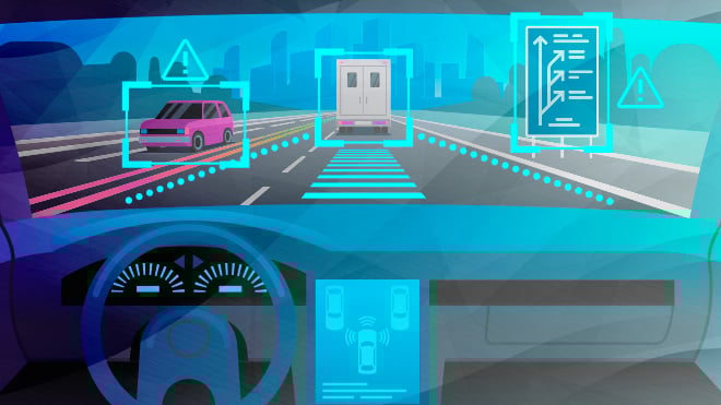 Auto, Fahrzeug, Autos, Selbstfahrendes Auto, Autonomes Auto, Stockfotos, Selbstfahrend, Verkehr, autonomes Fahren, Autopilot, Comic, Selbstfahren, Autobahn, Autonome Fahrzeuge, Selbstfahrende Autos, Neon, Verfolgung