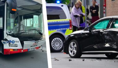 Audi und Linienbus kollidieren: Busfahrer unter Schock