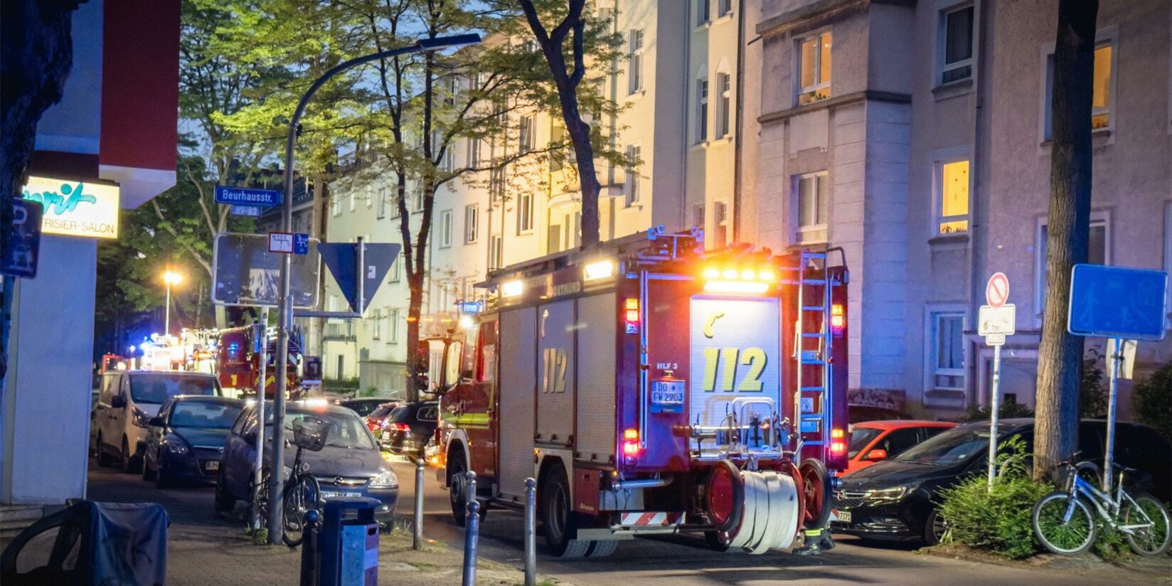 Feuerwehr wegen Brand im Klinikviertel im Einsatz