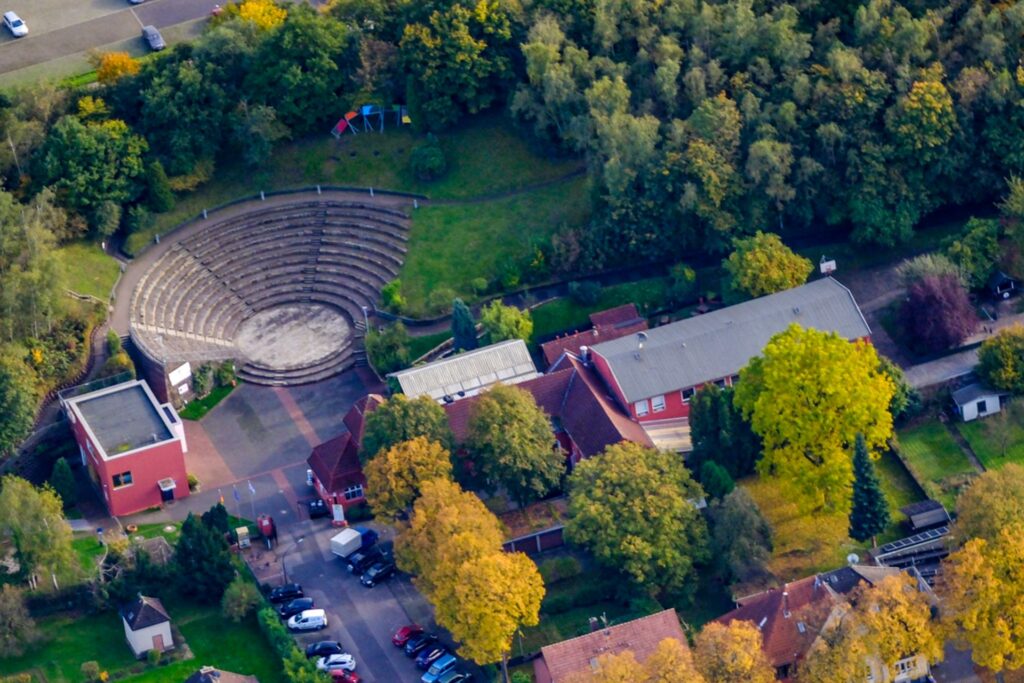Amphitheater der Agora auf dem ehemaligen Gelände der Zeche Ickern 1/2: Hier wird der Benefiztag für das Haus Erika ausgerichtet.