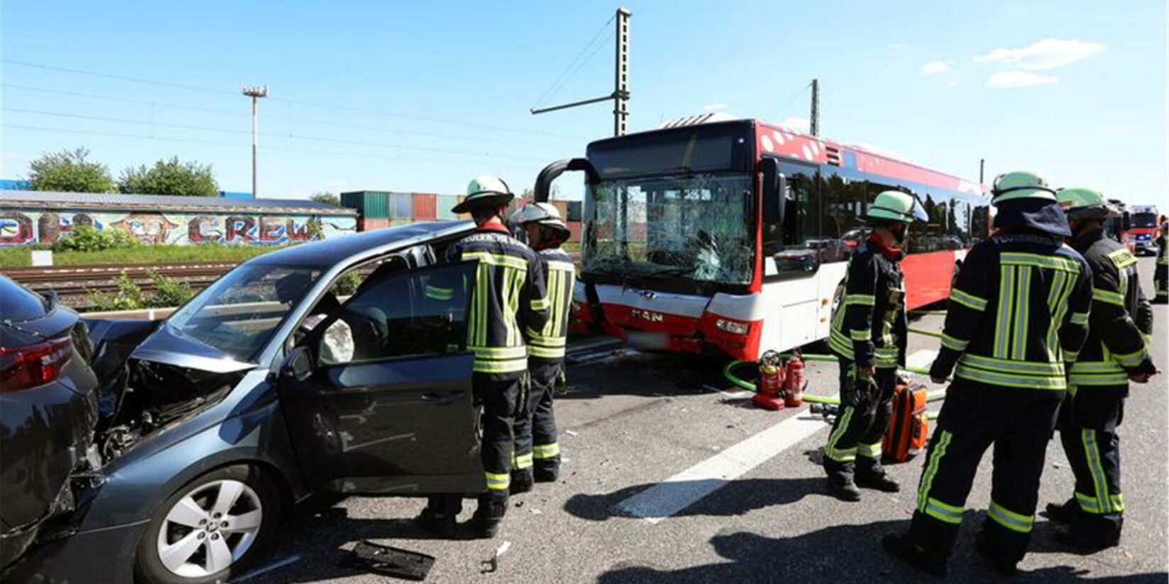 Unfall bei Sankt Augustin/ Bonn A59: Karambolage