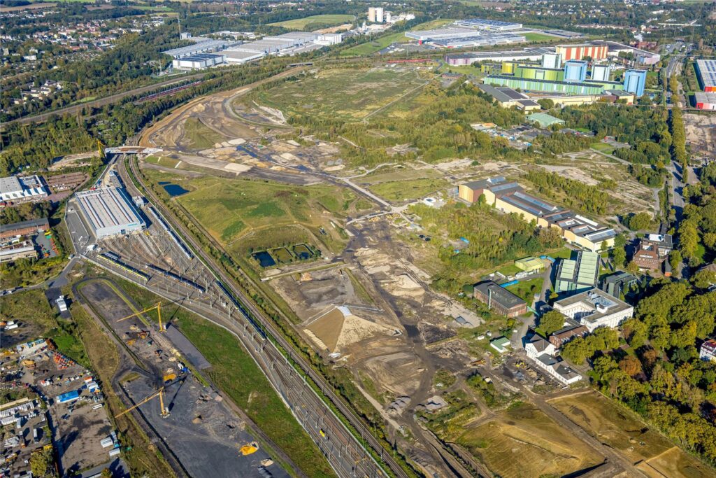 Ein Luftbild der Westfalenhütte, über die die Hoeschallee verlaufen soll. 