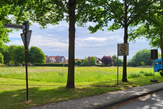 Wiese an der Ecke Windmühlenweg/Sandstraße