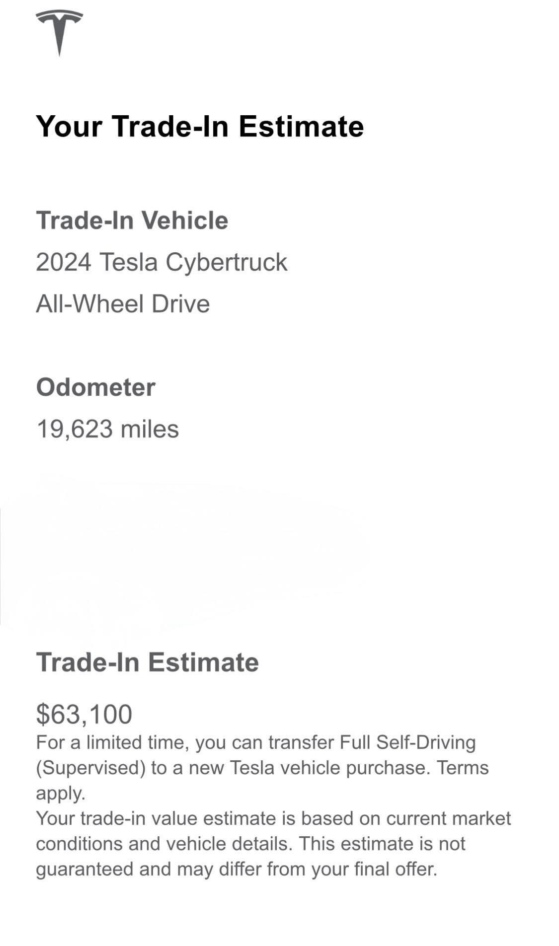 Die Schätzung von Tesla.