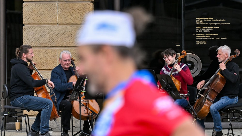 Musik begleitete die Marathonläufer durch ganz Chemnitz.