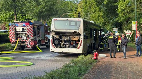Gegen 7 Uhr am Montagmorgen geriet ein Linienbus in Brand.