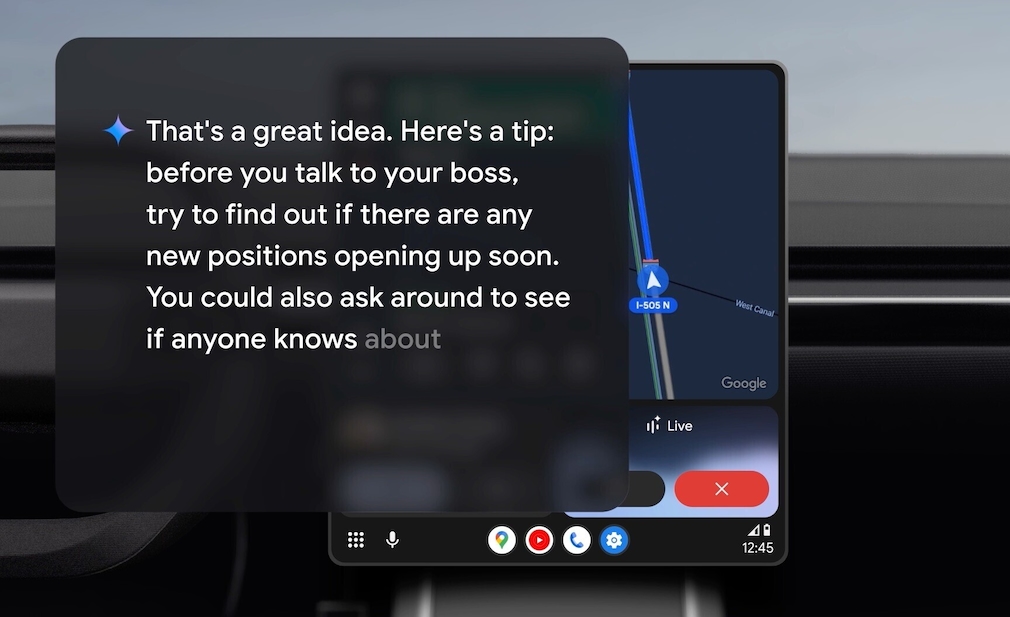 Gemini Live im Auto: Antwort von Gemini