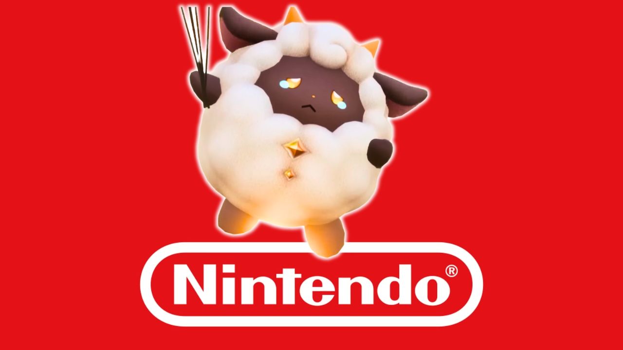 Lamball aus Palworld fliegt über Nintendo