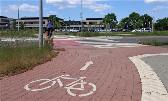 Zwischen den Kreisverkehren am Bildungscampus Riensförde und am Stadtweg wurde der Geh- und Radweg ausgebaut sowie die Straßendeckschicht erneuert.