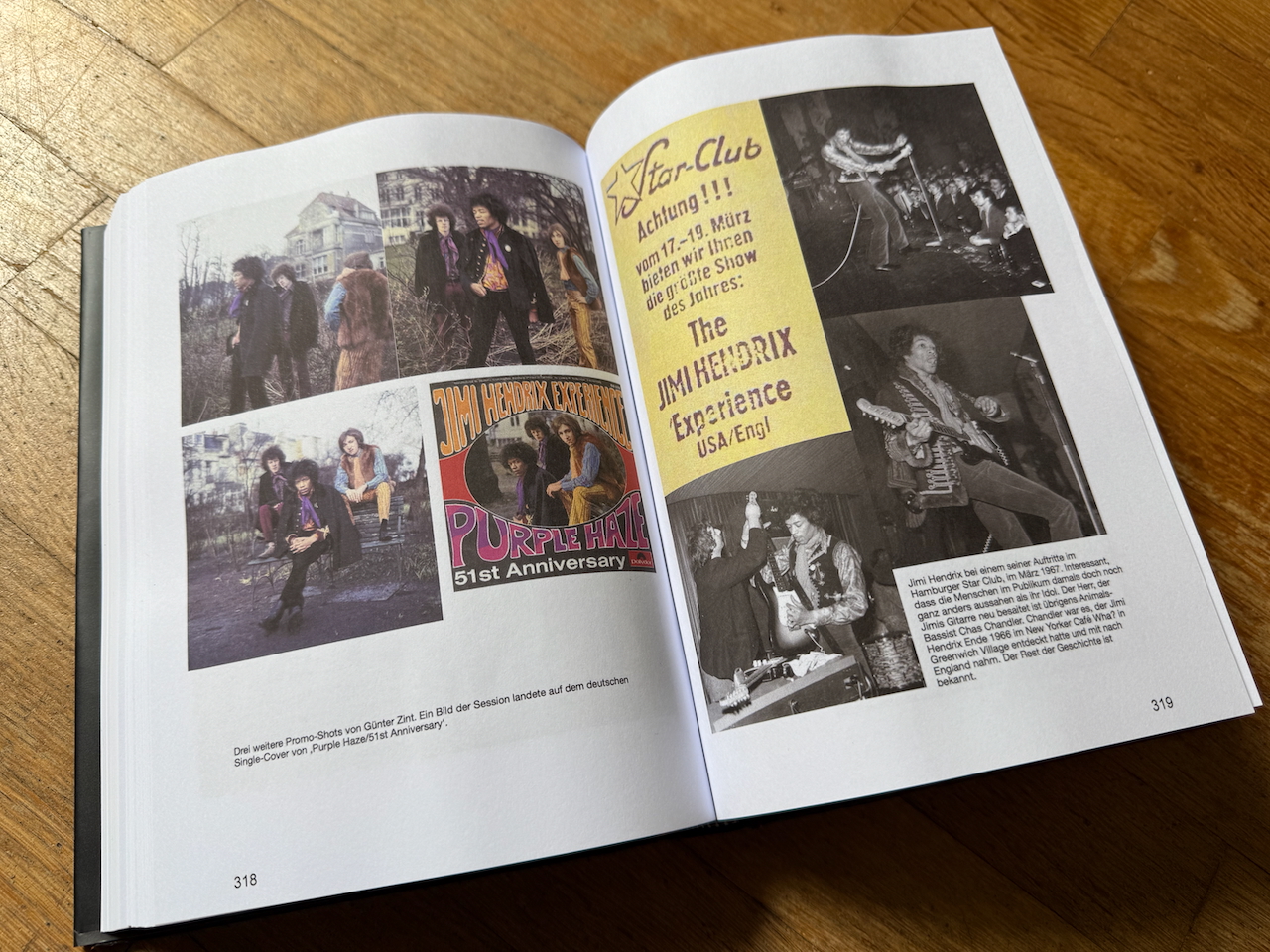 Buch Jimi Hendrix Musiker Popstar Mythos aufgeschlagen Bilder