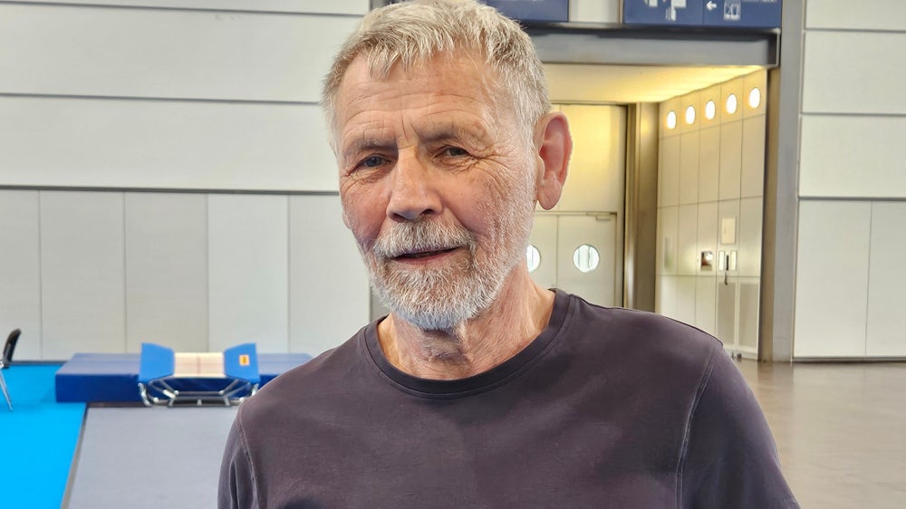 Jörg Siebenhaar, 73, ist mit dem Fahrrad von Salzgitter nach Leipzig gekommen.