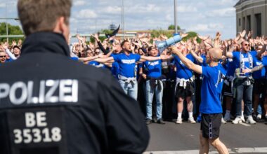DFB-Pokalfinale: Stuttgart-Fans und Bielefeld-Anhänger feiern Riesen-Party in Berlin | Sport