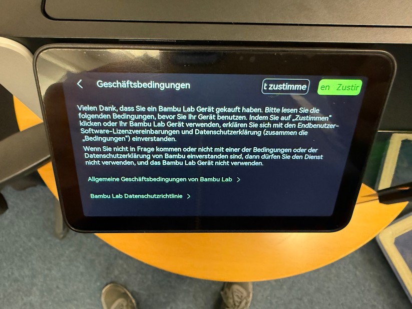 ... das Kleingedruckte akzeptieren ...