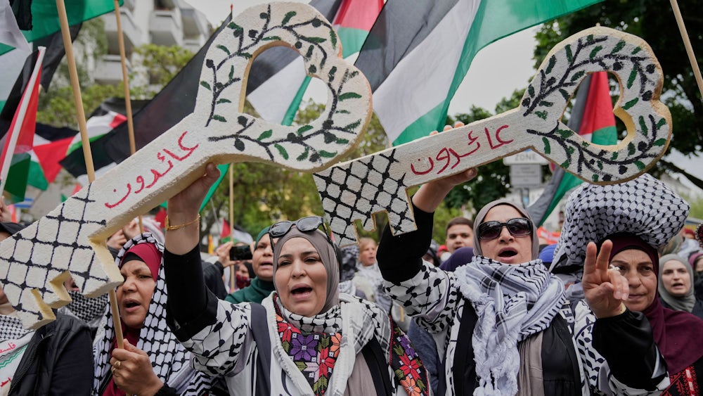 Nakba-Demonstranten in Berlin: Der palästinensische Gedenktag erinnert an die Flucht und Vertreibung Hunderttausender Palästinenser im ersten Nahostkrieg 1948.