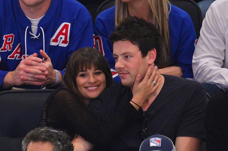 Lea Michele und Cory Monteith (†) bei einem Eishockeyspiel im Mai 2012 in New York City.