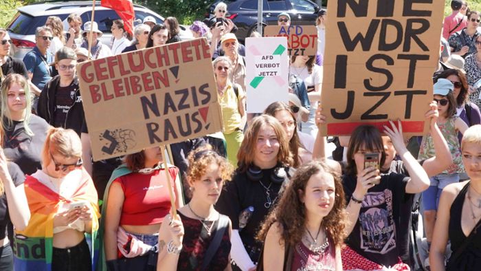 Demonstration in Stuttgart: Nur wenige gehen gegen die AfD auf die Straße