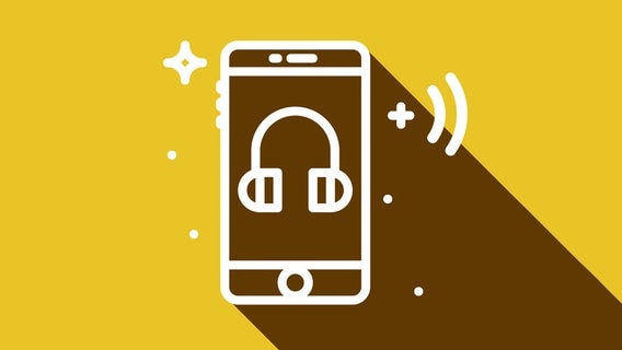 Eine Grafik eines Smartphones mit einem Kopfhörer. © NDR 