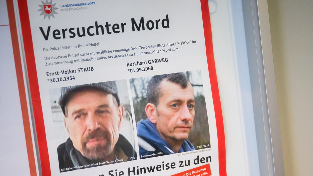 Ex-RAF-Terroristen Staub und Garweg: Vier Objekte durchsucht | NDR.de - Nachrichten - Niedersachsen