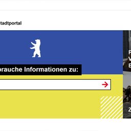 Screenshot: Startseite von Berlin.de - Das offizielle Hauptstadtportal. (Quelle: berlin.de)