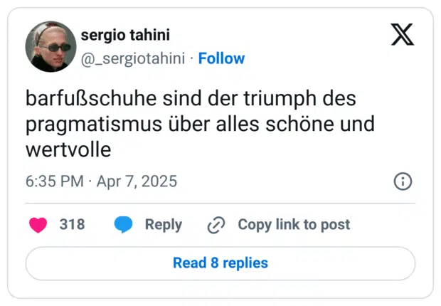 barfußschuhe sind der triumph des pragmatismus über alles schöne und wertvolle

