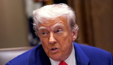 Nahaufnahme des US-Präsidenten Donald Trump, der am 10. April bei einem Meeting im weißen Haus spricht.