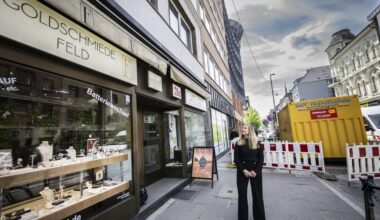Bauarbeiten an der Friedrichstraße gehen voran aber Handel leidet
