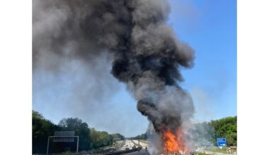 POL-WI: Brennendes Wohnmobil, Gemarkung Limburg, BAB 3, km 107, Fahrtrichtung Köln, ...