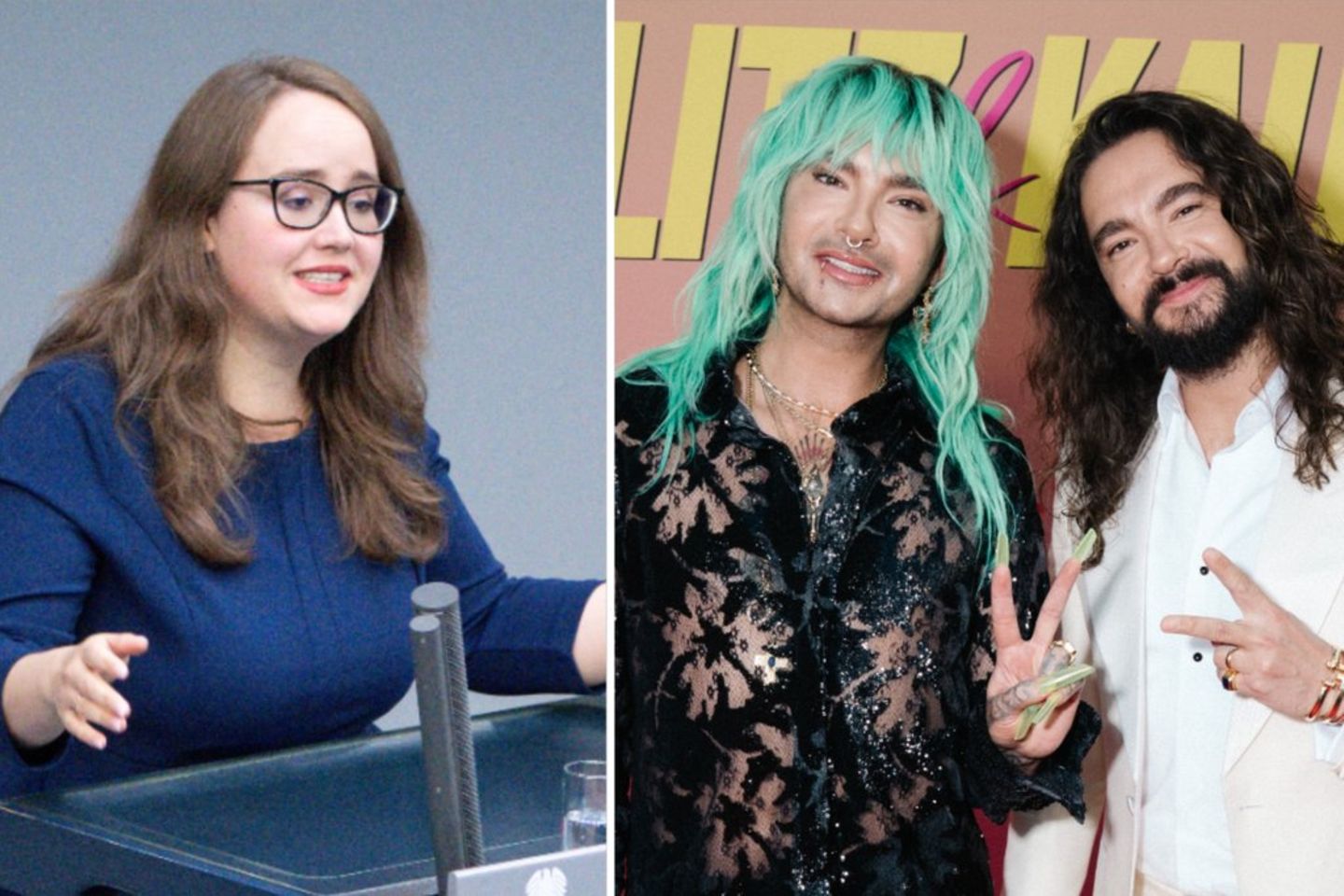 Ricarda Lang hat Bill und Tom Kaulitz getroffen.