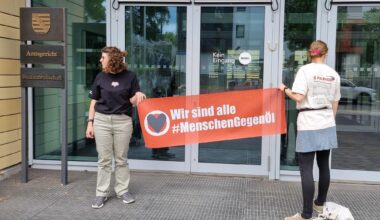 Höflicher Protest vor Amtsgericht Chemnitz