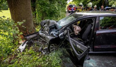 Frontalcrash gegen Baum – Mann nach Unfall in Lebensgefahr