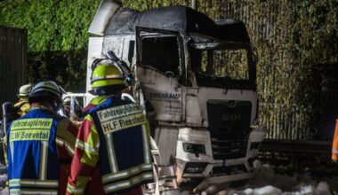 Lkw-Brand auf der A7 – Fahrer rettet sich in letzter Sekunde